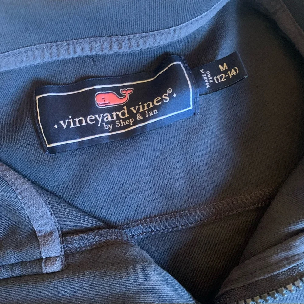 Vineyard Vines Boys Dark Blue Coastal Zip-Up Vest Size Medium (12-14)‎